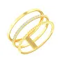 Золотое тройное кольцо с фианитами (арт. 140955ж)