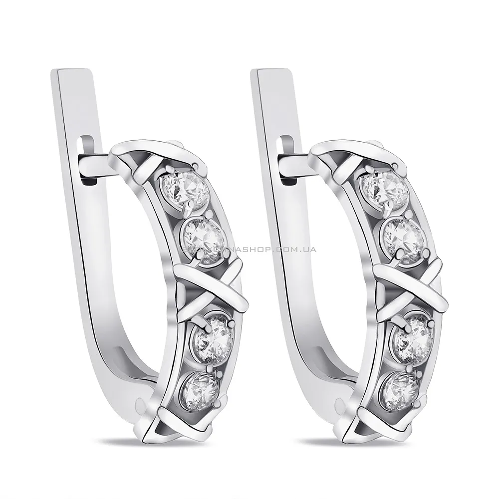 Срібні сережки з фіанітами  (арт. 7502/А169сю) - цена