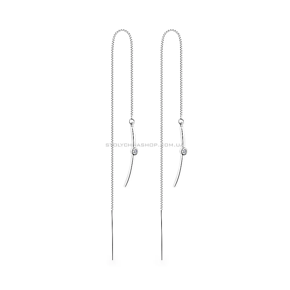 Довгі сережки-протяжки зі срібла (арт. 7502/4845) - цена