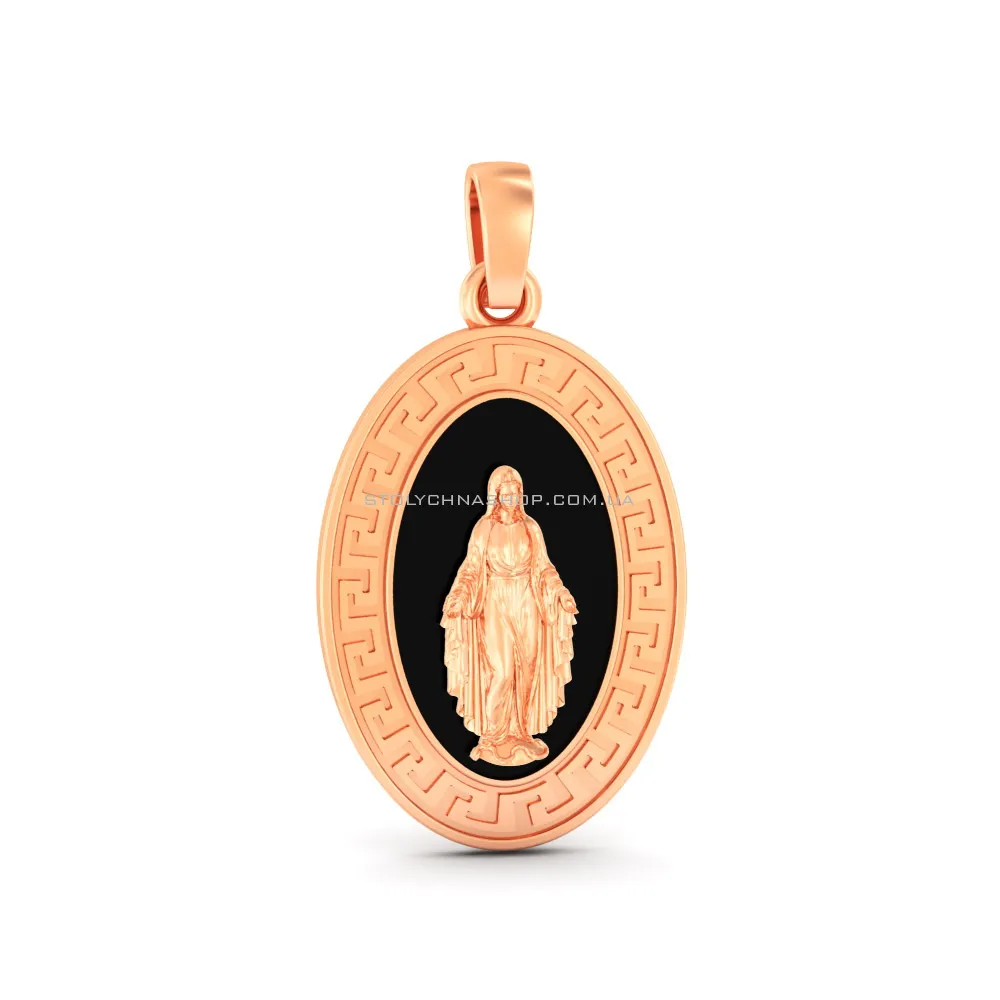 Золота ладанка Божа Матір з емаллю (арт. 440935еч) - цена