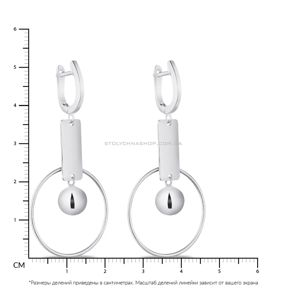 Сережки зі срібла "Геометрія" Trendy Style (арт. 7502/4297) - 2 - цена