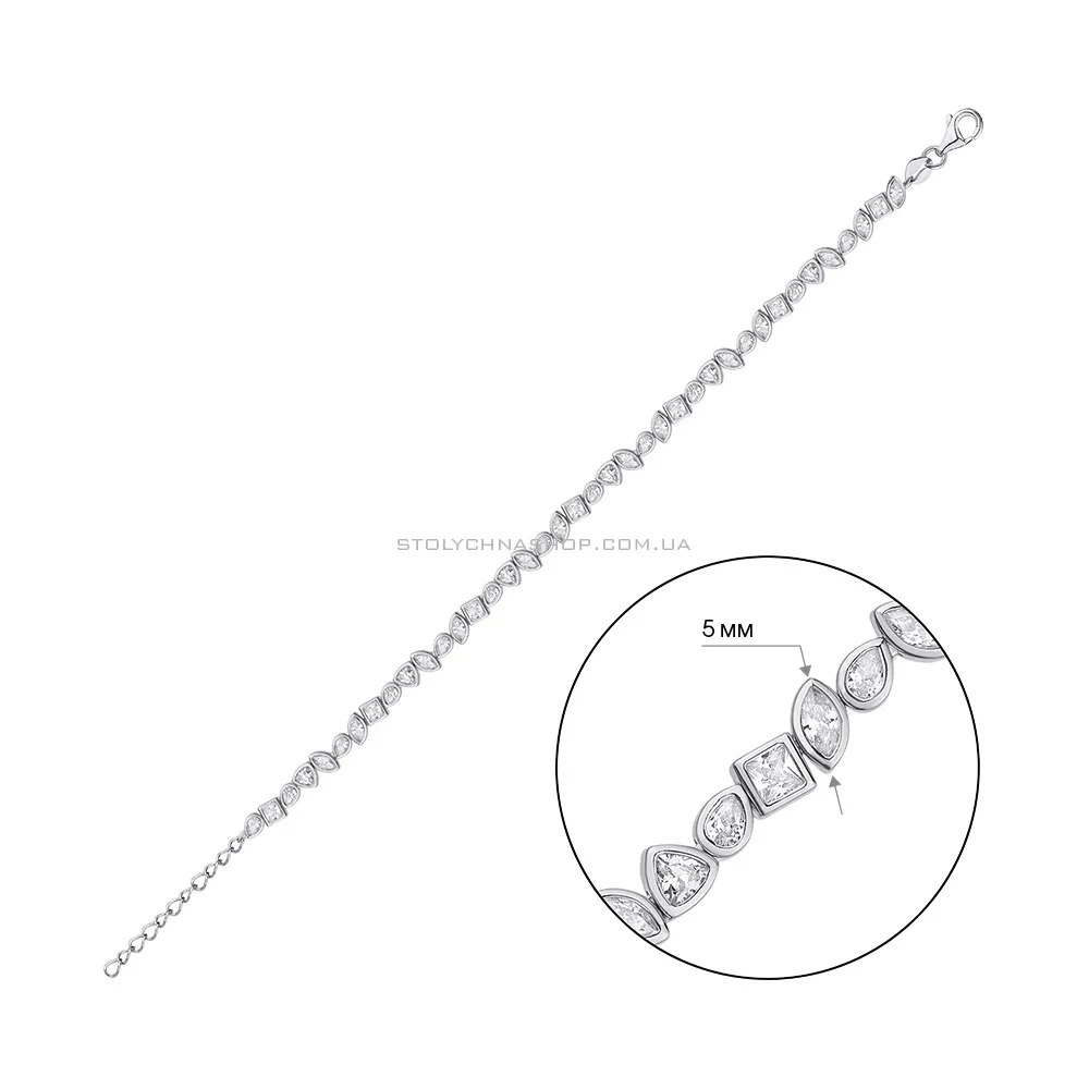Срібний браслет з фіанітами (арт. 7509/3842) - 2 - цена