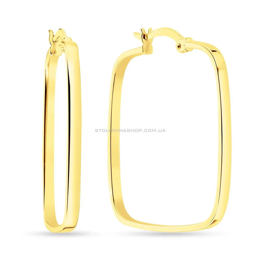 Сережки квадратної форми з жовтого золота  (арт. 108890/30ж) - цена