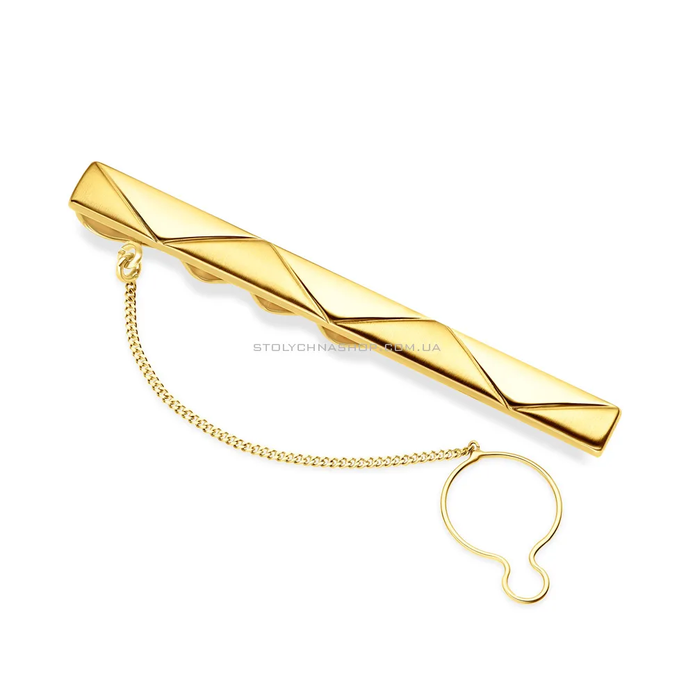 Затискач для краватки з жовтого золота (арт. 200105жм) - цена