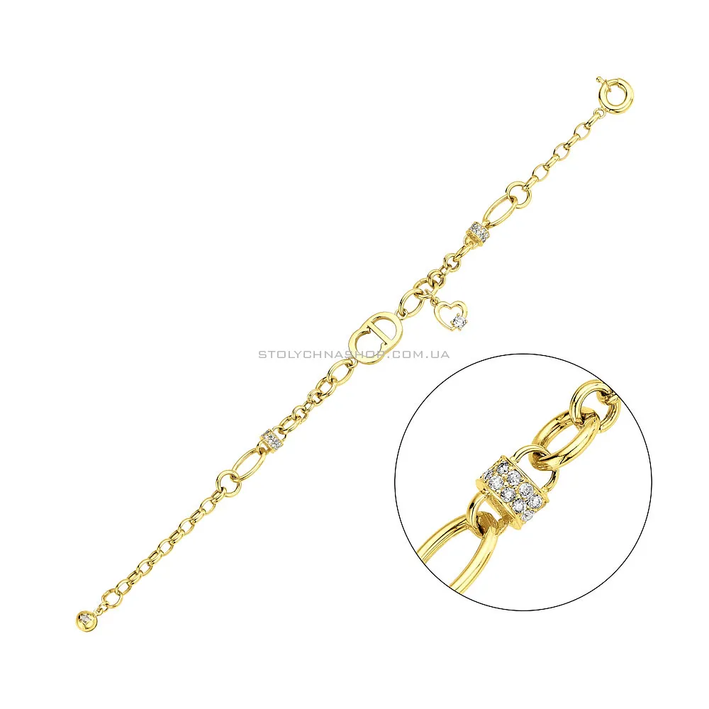 Золотий браслет з фіанітами (арт. 326766жП1) - цена