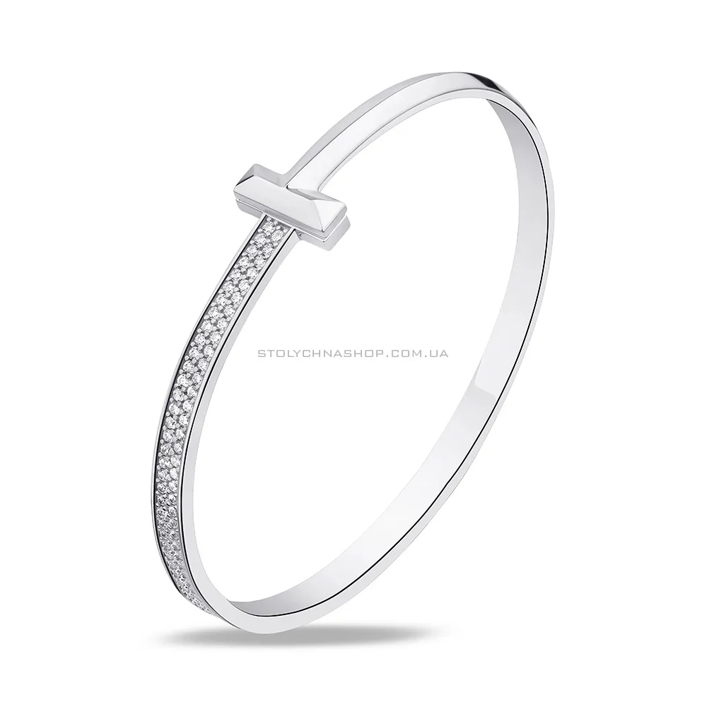 Срібний браслет-скоба Trendy Style з фіанітами (арт. 7509/3720) - цена