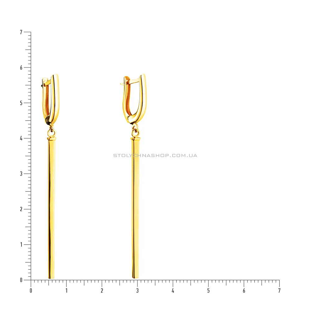 Золоті сережки з підвісками (арт. 105511ж) - 2 - цена