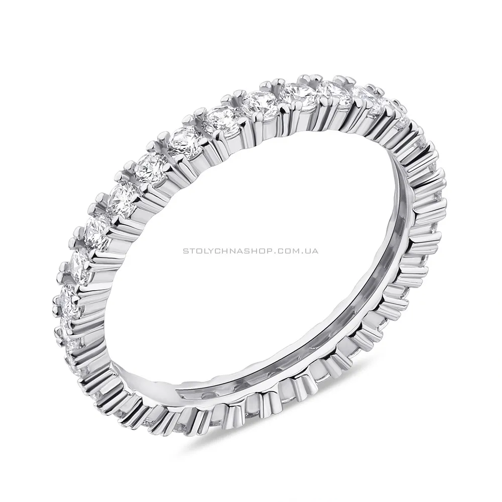 Каблучка зі срібла з доріжкою з фіанітів (арт. 7501/5899/1) - цена