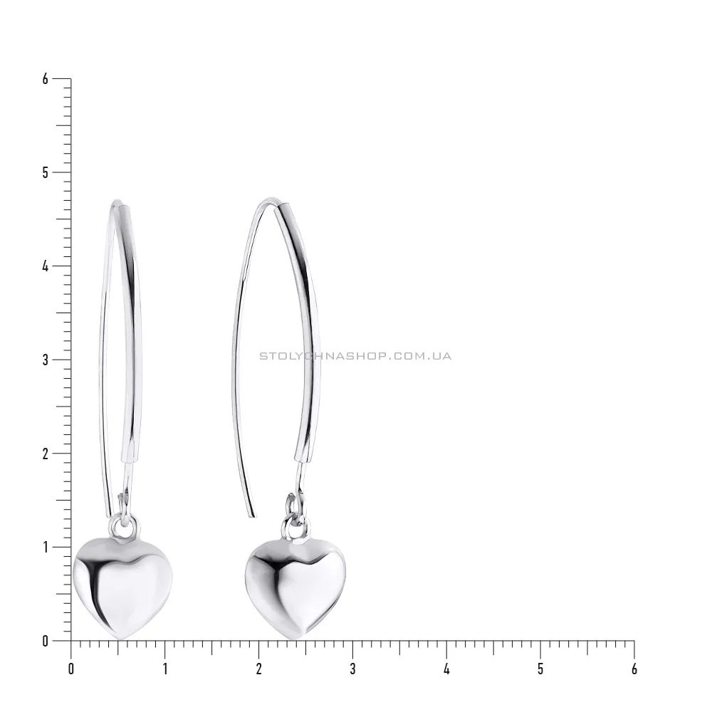Срібні сережки «Серденька» (арт. 7502/3375) - 2 - цена