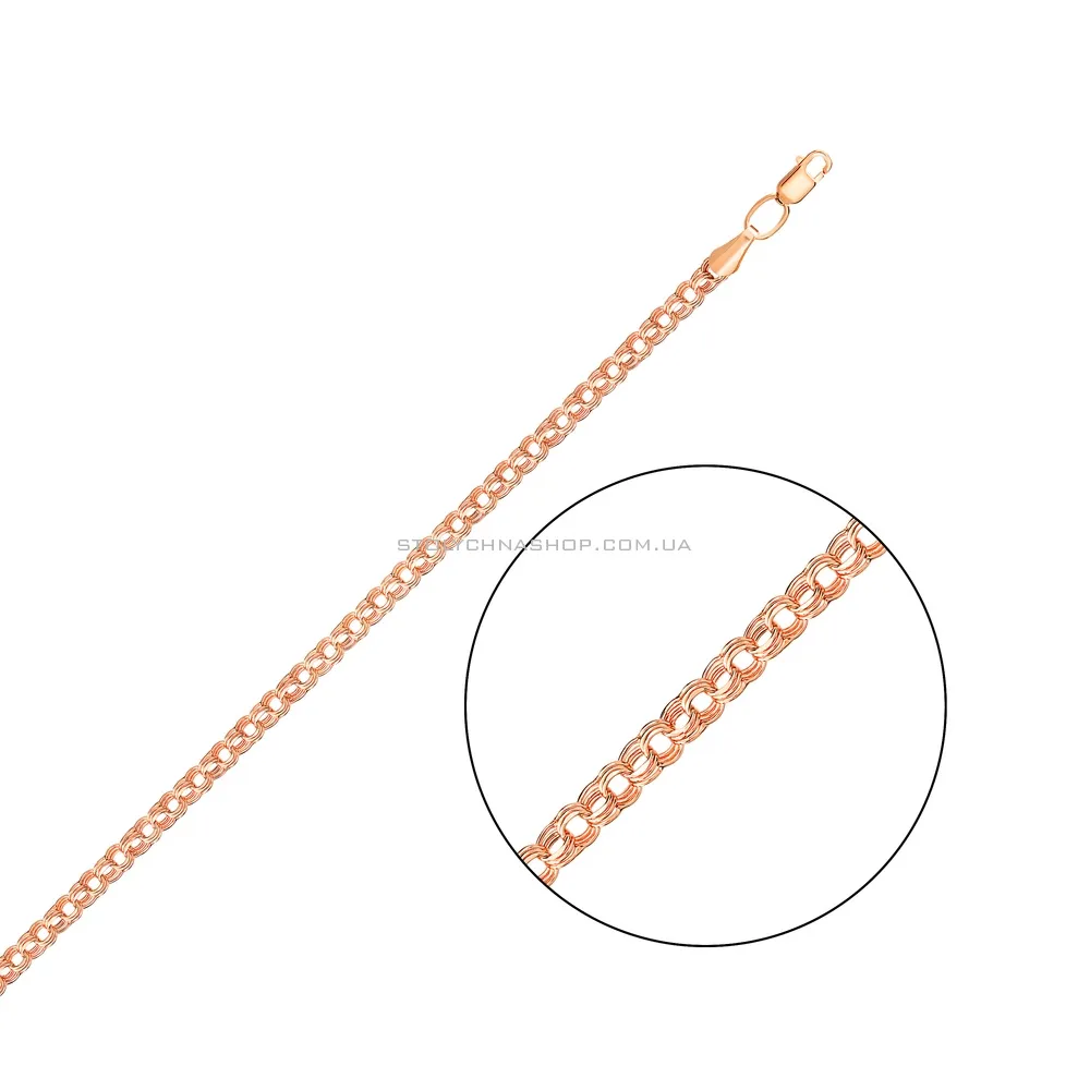 Золотий ланцюговий браслет на руку плетіння Бісмарк (арт. 310405) - цена