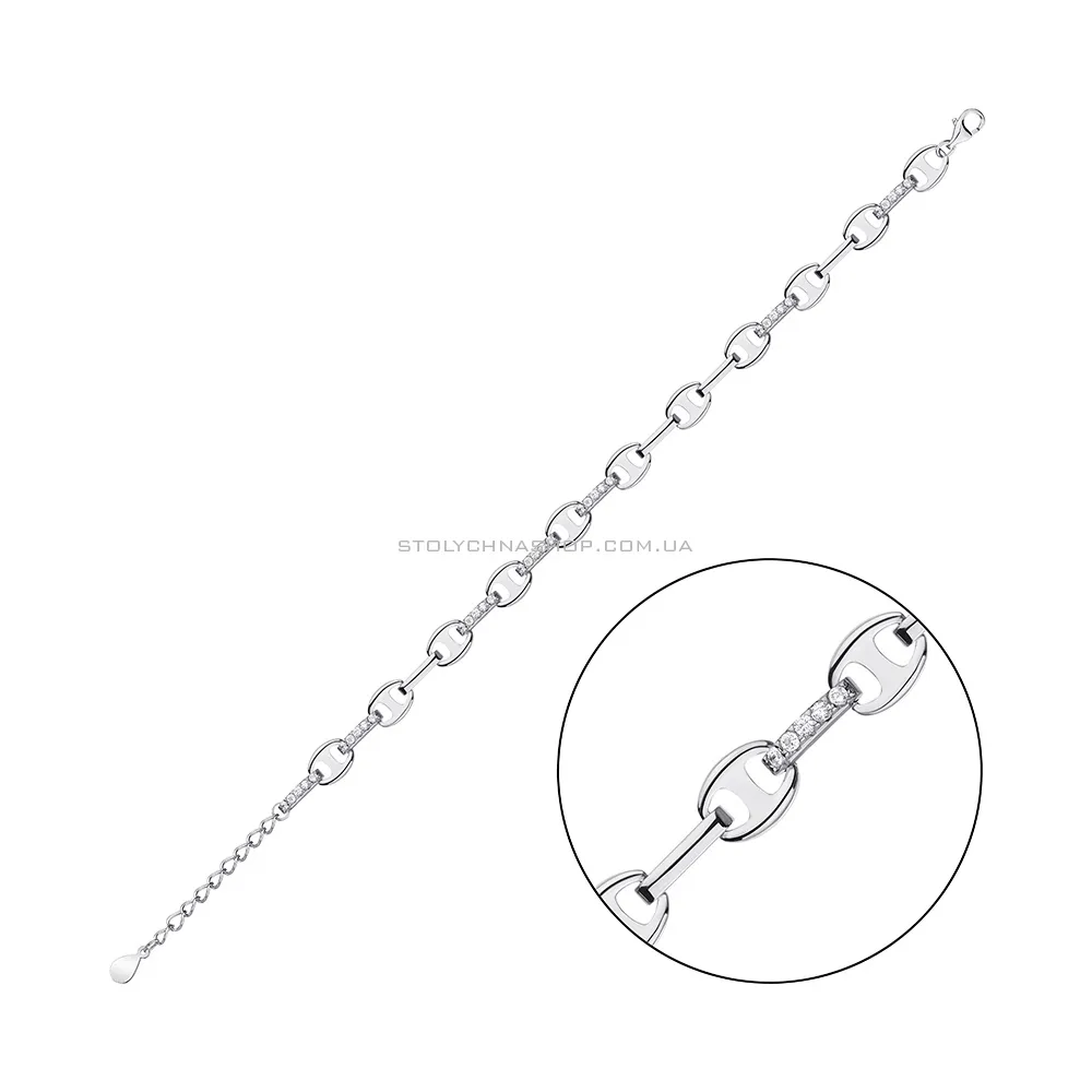 Срібний браслет з фіанітами  (арт. 7509/4096) - цена