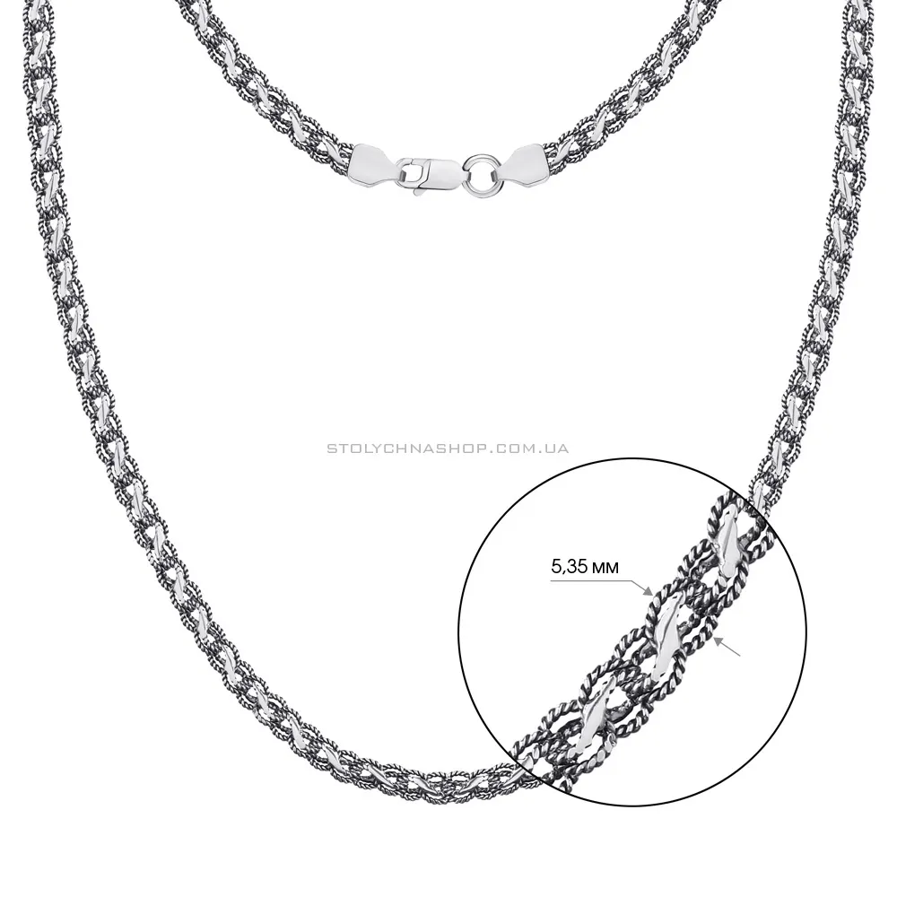 Срібне кольє-ланцюжок плетіння Струмок (арт. 7908/1051-ч)