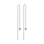 Довгі сережки-протяжки зі срібла з фіанітами (арт. 7502/4989)