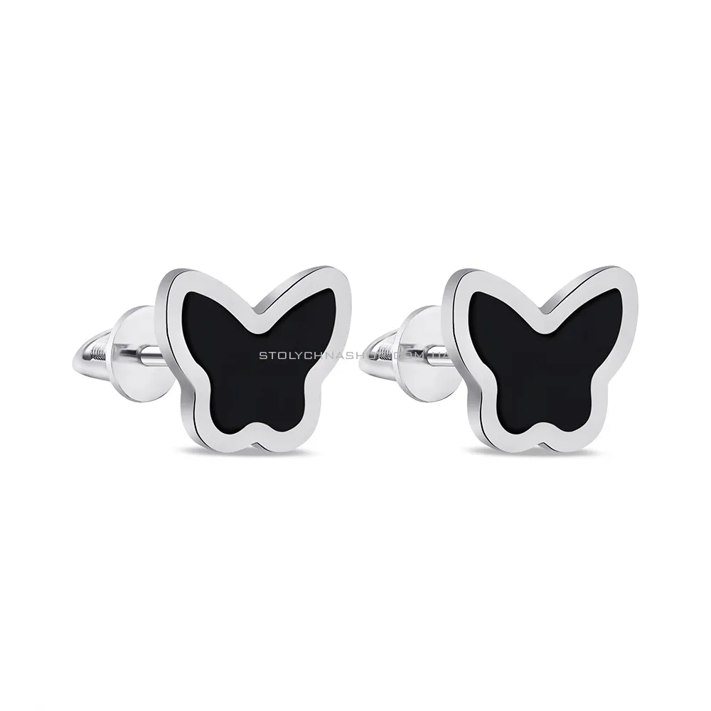 Срібні сережки-пусети Метелики (арт. 7518/660ечсю) - цена