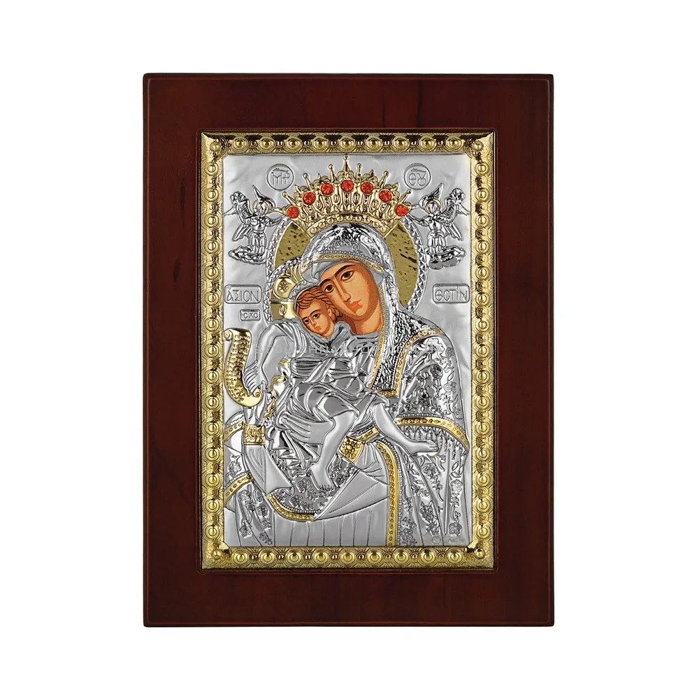 Ікона Богородиці "Достойно є" зі срібла (125х100 мм) (арт. MA/E1101DX) - цена