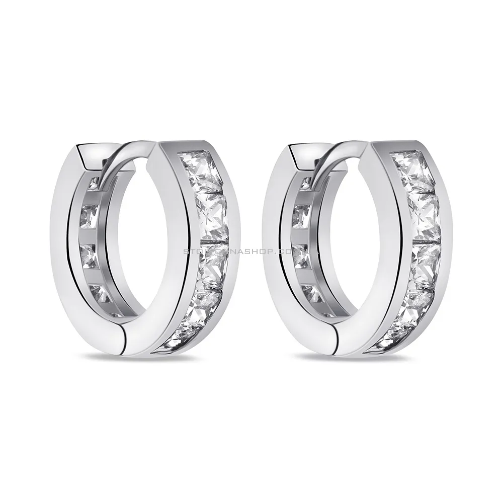 Срібні сережки з доріжкою з фіанітів (арт. 7502/9320/20) - цена