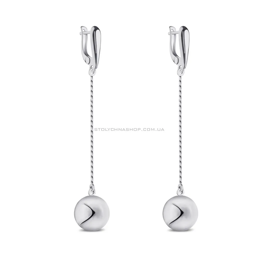 Срібні сережки-підвіски з кульками (арт. 7502/4187) - цена
