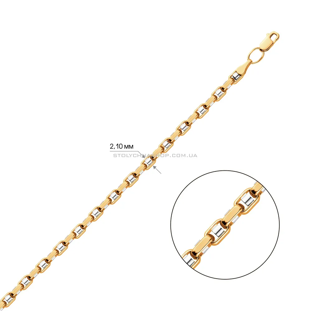 Золотий ланцюговий браслет на руку Якірного плетіння (арт. 322784жб) - 3 - цена