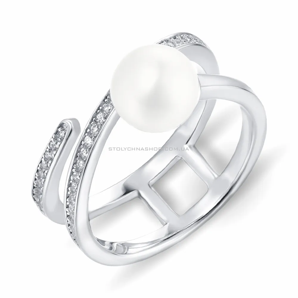 Срібна каблучка з перлиною Trendy Style (арт. 7501/4275жб) - цена