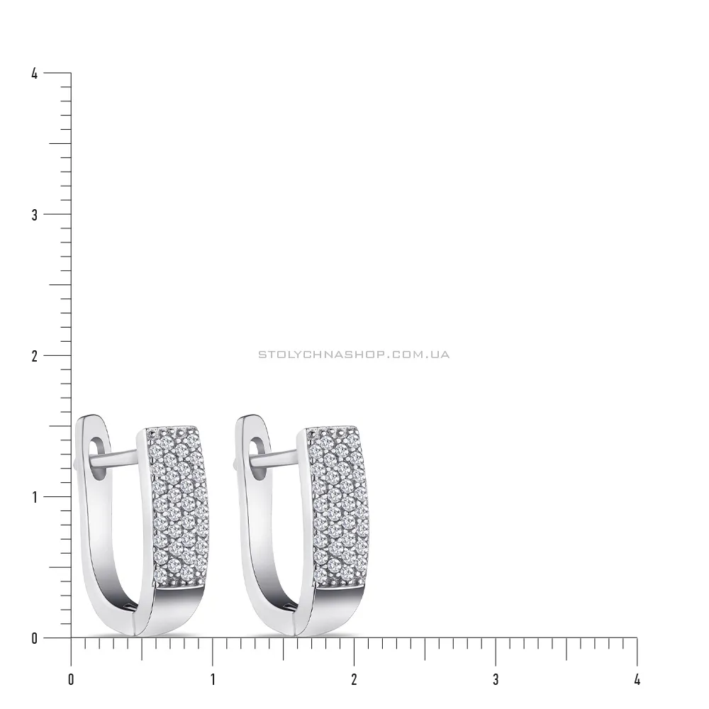 Срібні сережки з фіанітами (арт. 7502/4132) - 2 - цена