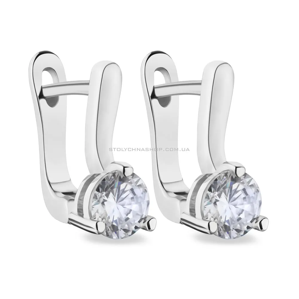 Срібні сережки з фіанітами  (арт. 7502/4739) - цена